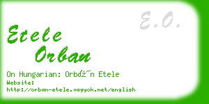 etele orban business card